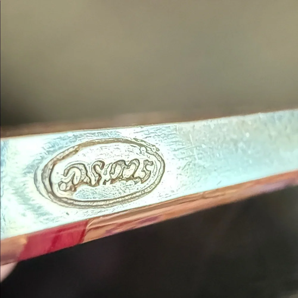 DS 925 Sterling Silver Dried Flower Acrylic Resin Oval Pendant - Picture 3 of 5